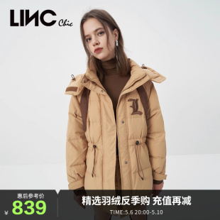 LINCCHIC金羽杰羽绒服女收腰撞色派克服短款 羽绒服女冬Y22802166Y