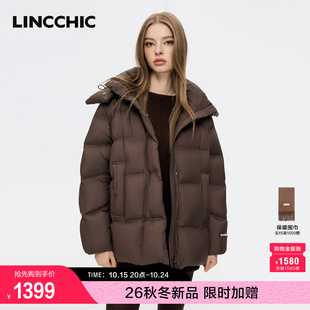 LINCCHIC金羽杰2026年冬季新款超轻量泡芙感中长款羽绒服女2171