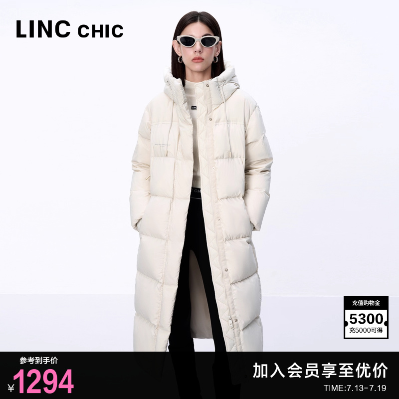 LINC金羽杰羽绒服女款2024新款都市机能长款加厚羽绒服女冬8229
