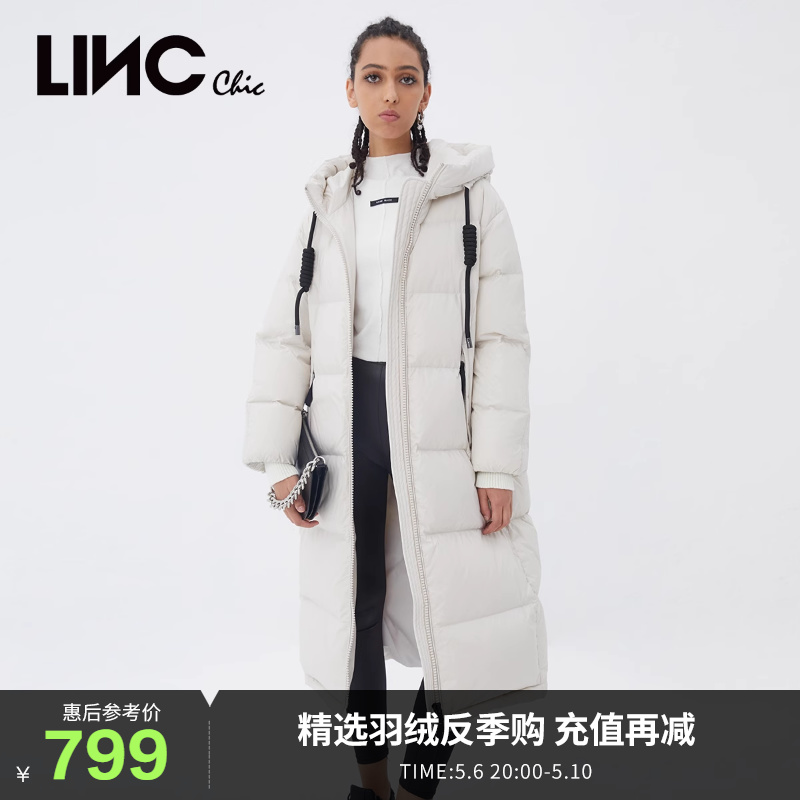 金羽杰linc女式外套中长款羽绒服