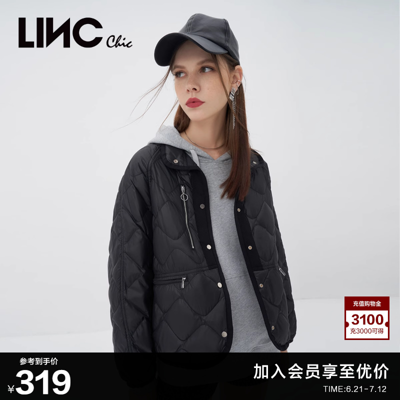 LINC光泽轻薄羽绒服女外套