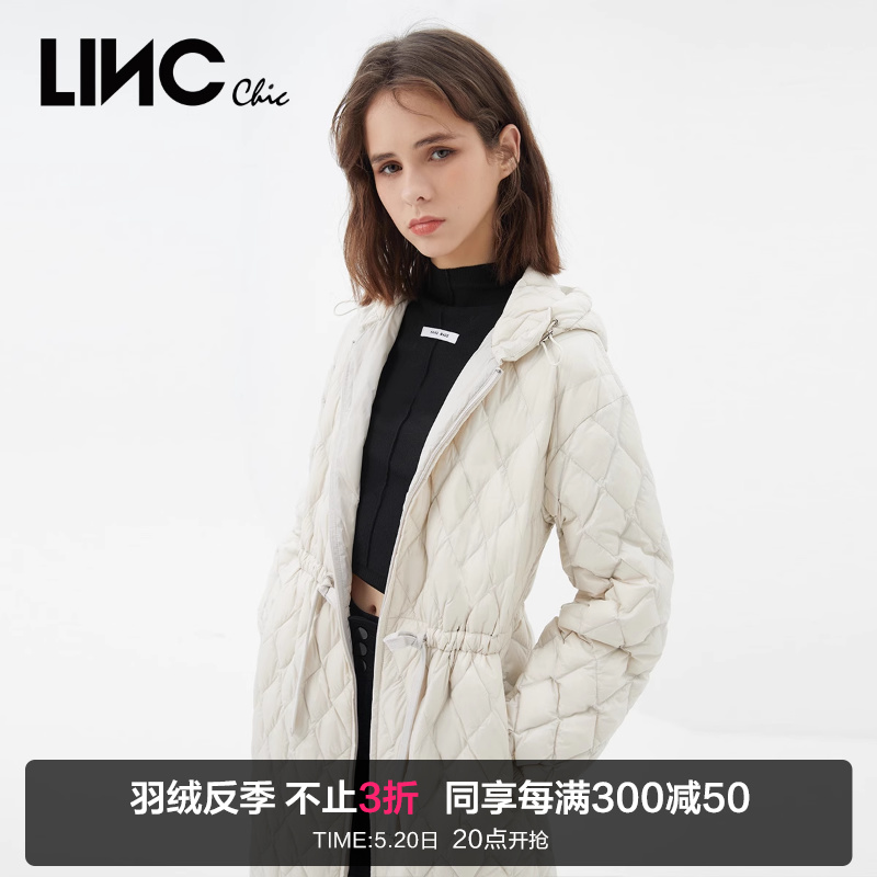 LINCCHIC金羽杰羽绒服女机能收腰轻薄长款羽绒服女外套Y21803450 女装/女士精品 羽绒服 原图主图