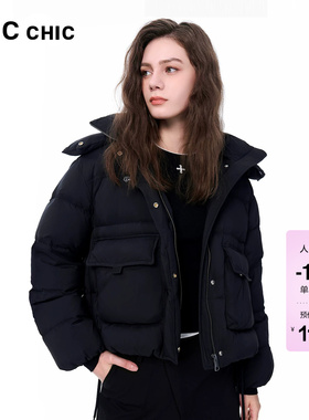 LINCCHIC金羽杰2025年冬季新款落肩廓形设计感短款羽绒服1223