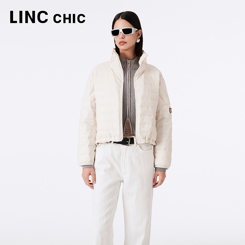 LINC金羽杰短款轻薄羽绒服女新款气泡感超轻羽绒外套女Y23301016
