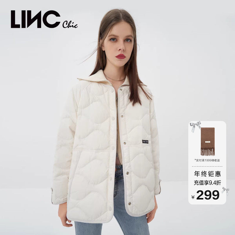 简约棉感轻暖羽绒服夹克外套女