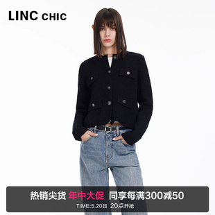 S241CR061Y 上衣女小香风毛衣开衫 新品 LINCCHIC金羽杰2024年春季