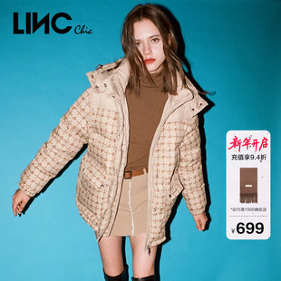 22802285 羽绒服外套女秋冬款 LINC金羽杰面包羽绒服女冬季 复古短款