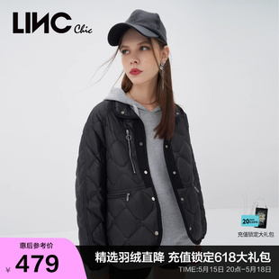 夹克外套女Y22801089 LINCCHIC金羽杰羽绒服轻薄短款 羽绒服女冬季