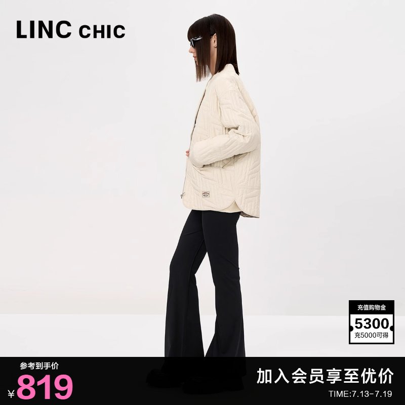 LINC金羽杰羽绒服女款2024新款轻薄中长款绗缝羽绒服女外套2009Y
