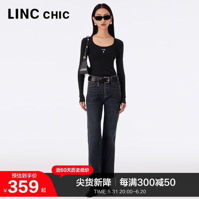 lcinccvuc金羽杰深色牛仔裤长裤