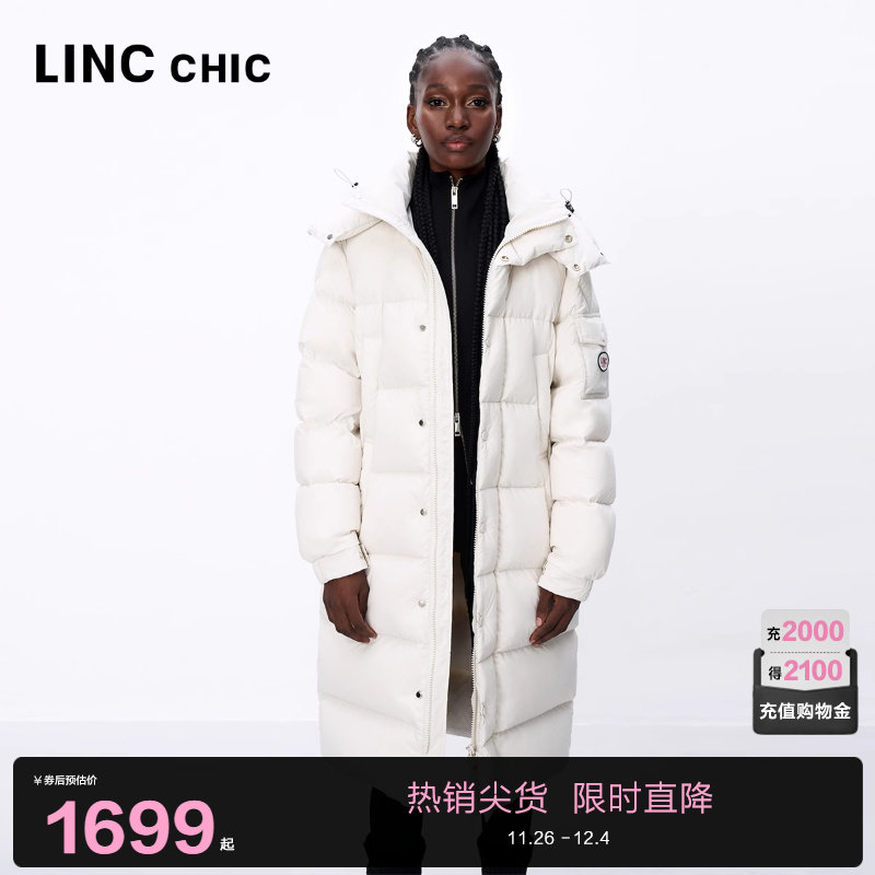 【设计师联名】LINC金羽杰羽绒服女款2024新款加厚长款面包羽绒服