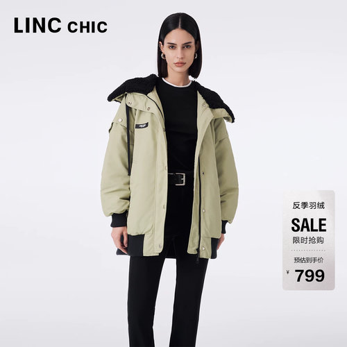 潮酷廓形量感大披肩中长款羽绒服