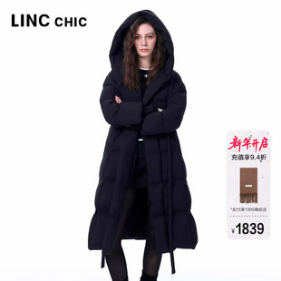 连帽长款 大衣感围裹式 羽绒服女8261 新款 LINCCHIC金羽杰2025年冬季