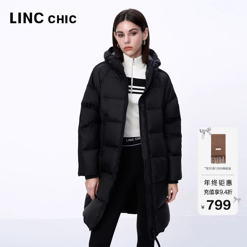 新国标90鸭绒中长款面包羽绒服