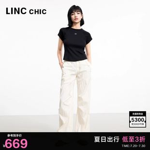 子直筒傘兵褲 LINC金羽杰休閑褲 褲 女戶外穿搭趙露思同款 女2025新款
