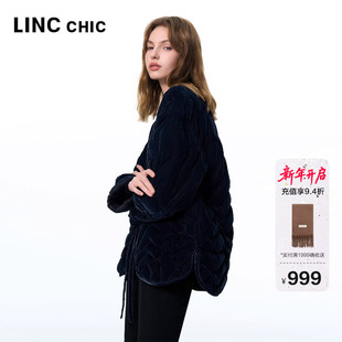 LINCCHIC金羽杰羽绒服女2025年秋季 丝绒感羽绒外套女2116B 新款