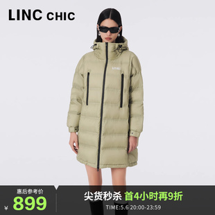 机能外套女秋冬款 LINC金羽杰中长款 轻薄羽绒服女冬季 2023新款 6228