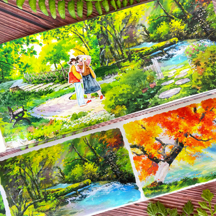 新款造景林荫夹道旅途逸趣树荫摇夏现货NEW手帐和纸胶带PET树贴纸