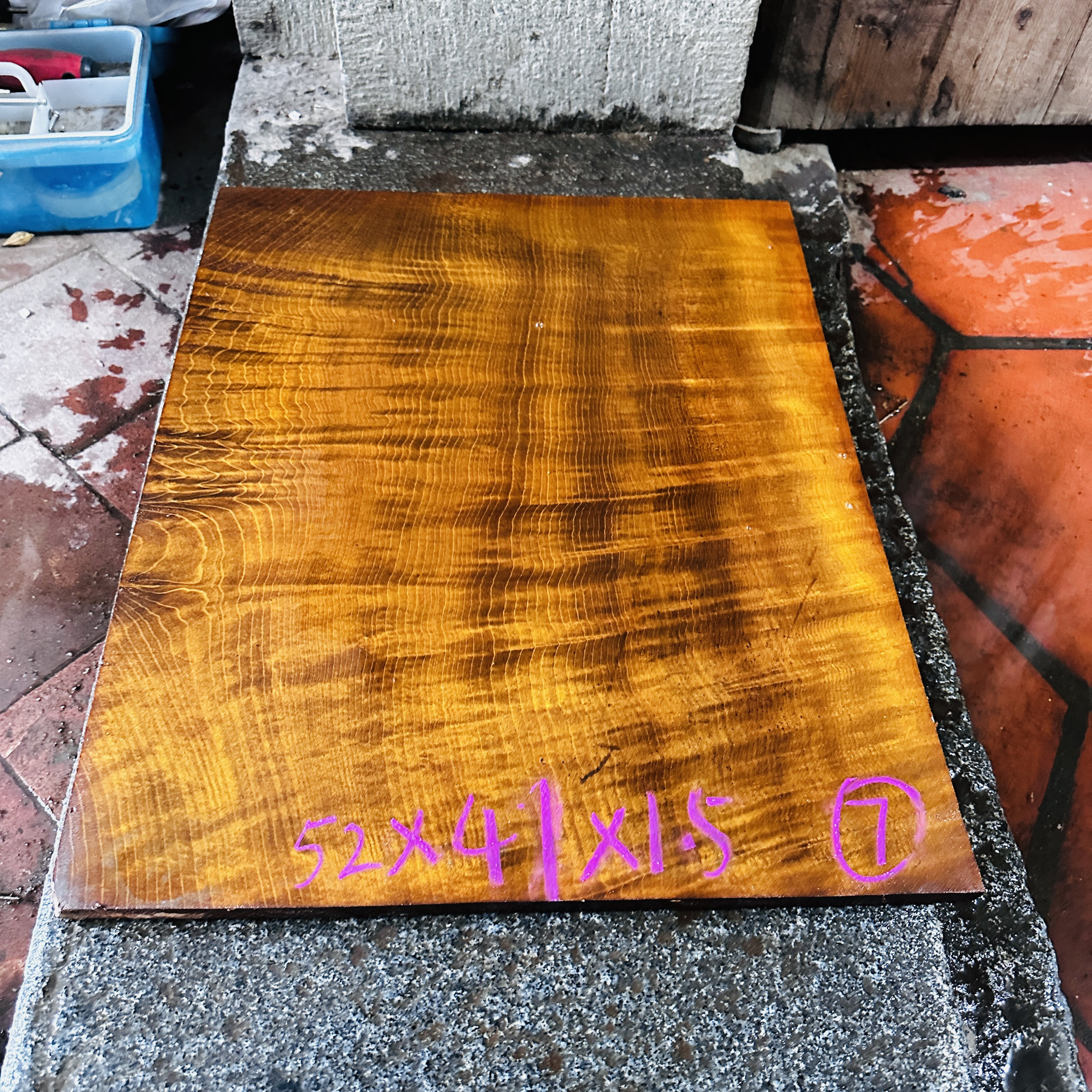 07#金丝楠木黄金楠红木原料精品满水波纹大板料,家具椅子面琴面料
