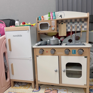 幼儿园男女宝宝礼物过家家 儿童厨房玩具出口欧洲仿真木制厨具套装