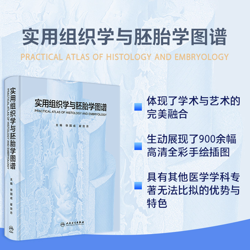 实用组织学与胚胎学图谱 徐国成 翟效月 主编 中英文对照结合彩图准确标注 既体现了学术严谨性又直观易懂 基础医学人民卫生出版社
