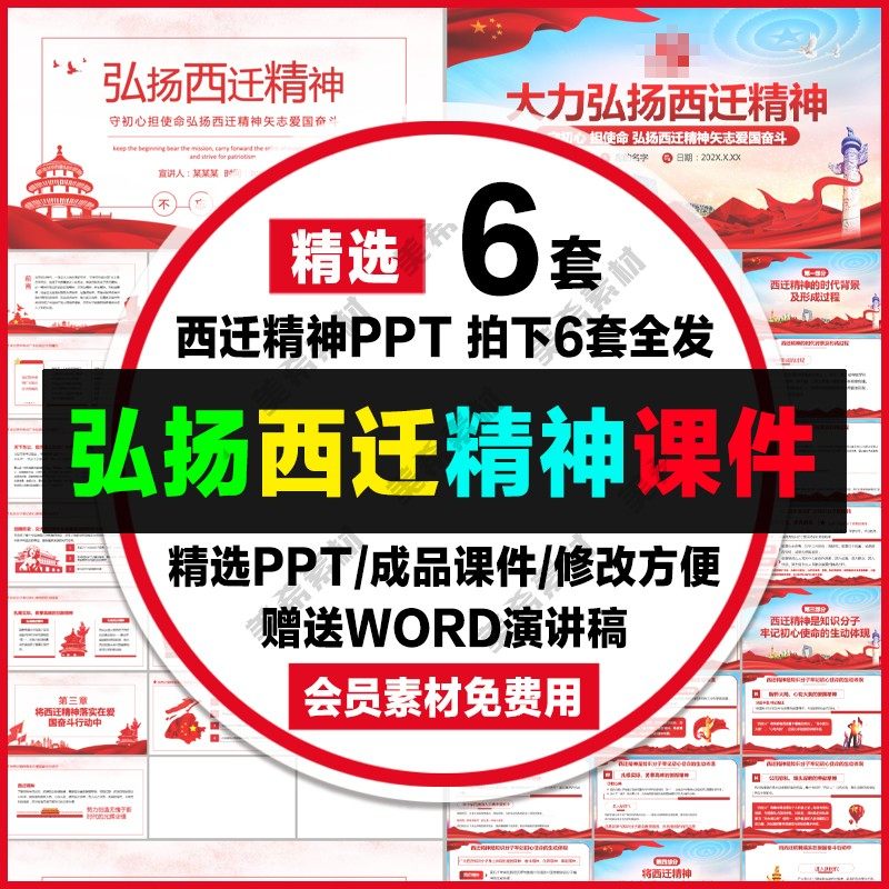 学习弘扬西迁精神ppt模板 砥砺初心使命红色精神主题成品ppt课件
