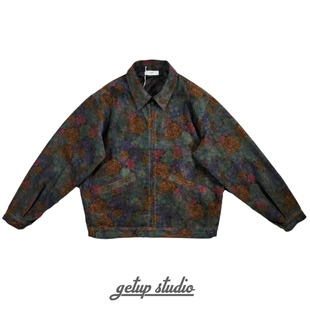 GETUP 设计师原创秋冬新款古着范儿复古灯芯绒花外套休闲潮牌