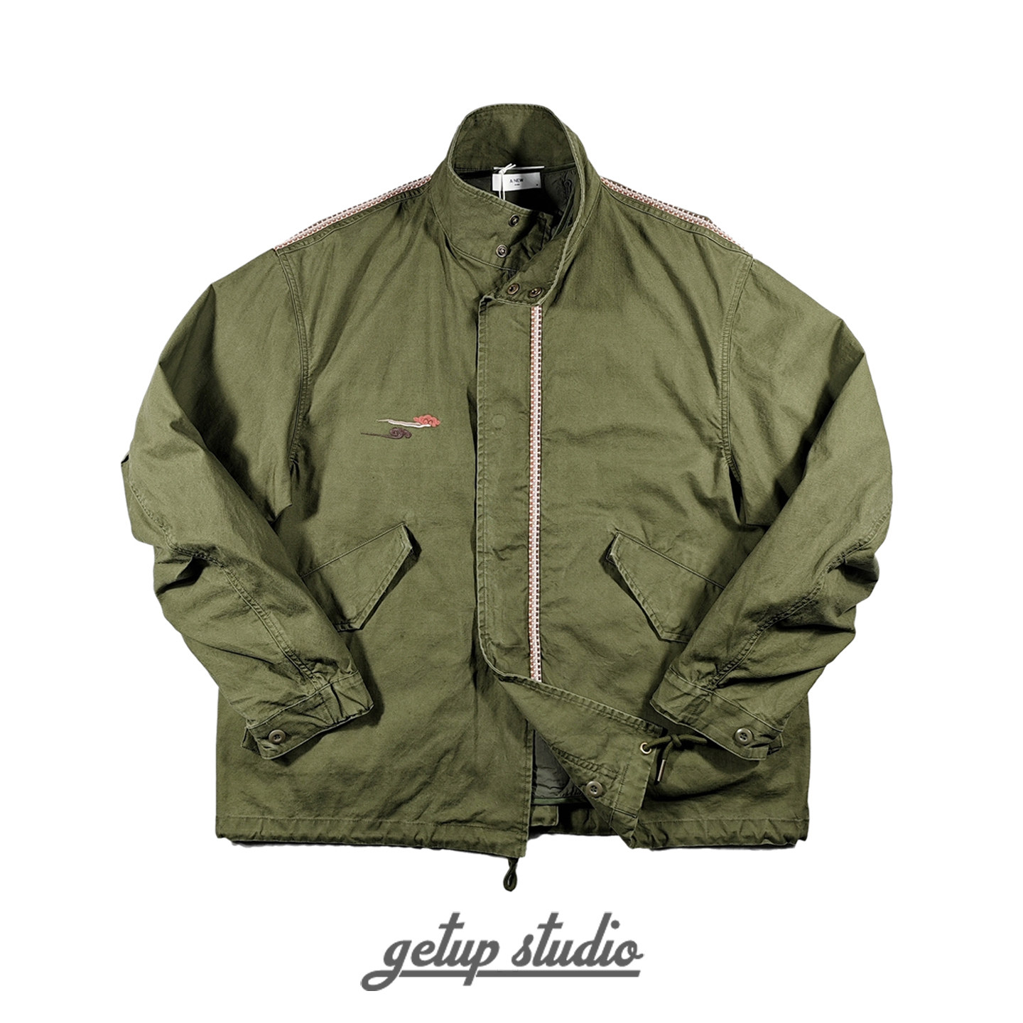GETUP 日系潮牌军绿色立领工装棉衣多口袋拉链外套户外风,男装,棉衣,淘宝优惠券,粉丝福利购,淘宝优惠卷