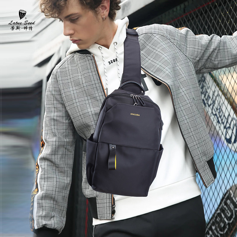 劳斯帅特防水牛津布胸包男士斜挎包时尚潮流单肩大容量休闲小背包