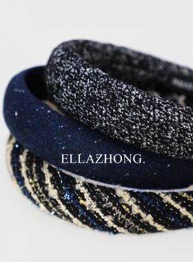 童话星空~小众黑藏蓝色发箍头箍复古简约气质发卡韩国发饰头饰