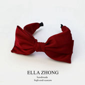 在逃公主蝴蝶结发箍头箍增颅顶法式 复古甜美发卡缎面港风韩国发饰