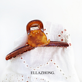 咖色肥猫 鲨鱼夹大号发量多可爱盘发抓夹子百搭日韩国发饰美拉德