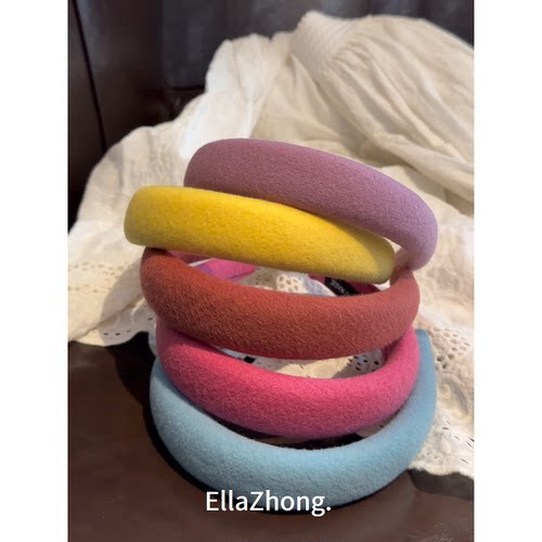 EllaZhong~羊毛发箍马卡龙色减龄