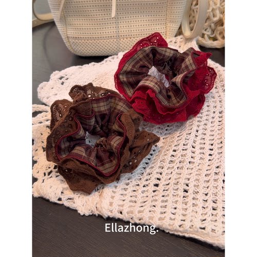EllaZhong韩系复古蕾丝大肠发圈