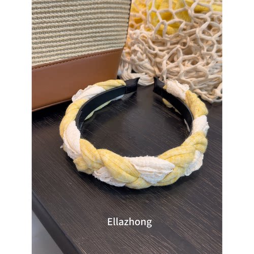 原创设计~EllaZhong奶黄蕾丝发箍