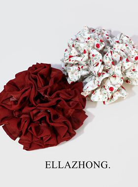 一抹砖红~EllaZhong绣球发圈小众