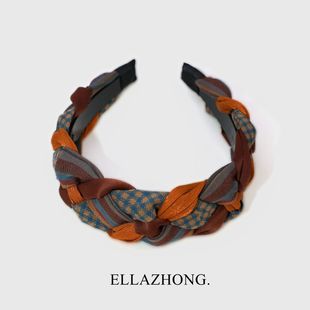 原创不撞款 发箍头箍宽美拉德复古气质麻花发卡度假小众发饰洗脸