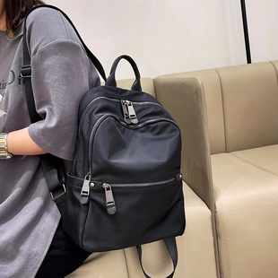 百搭耐用双肩包女2025新款韩版防水尼龙布背包时尚大容量书包潮流