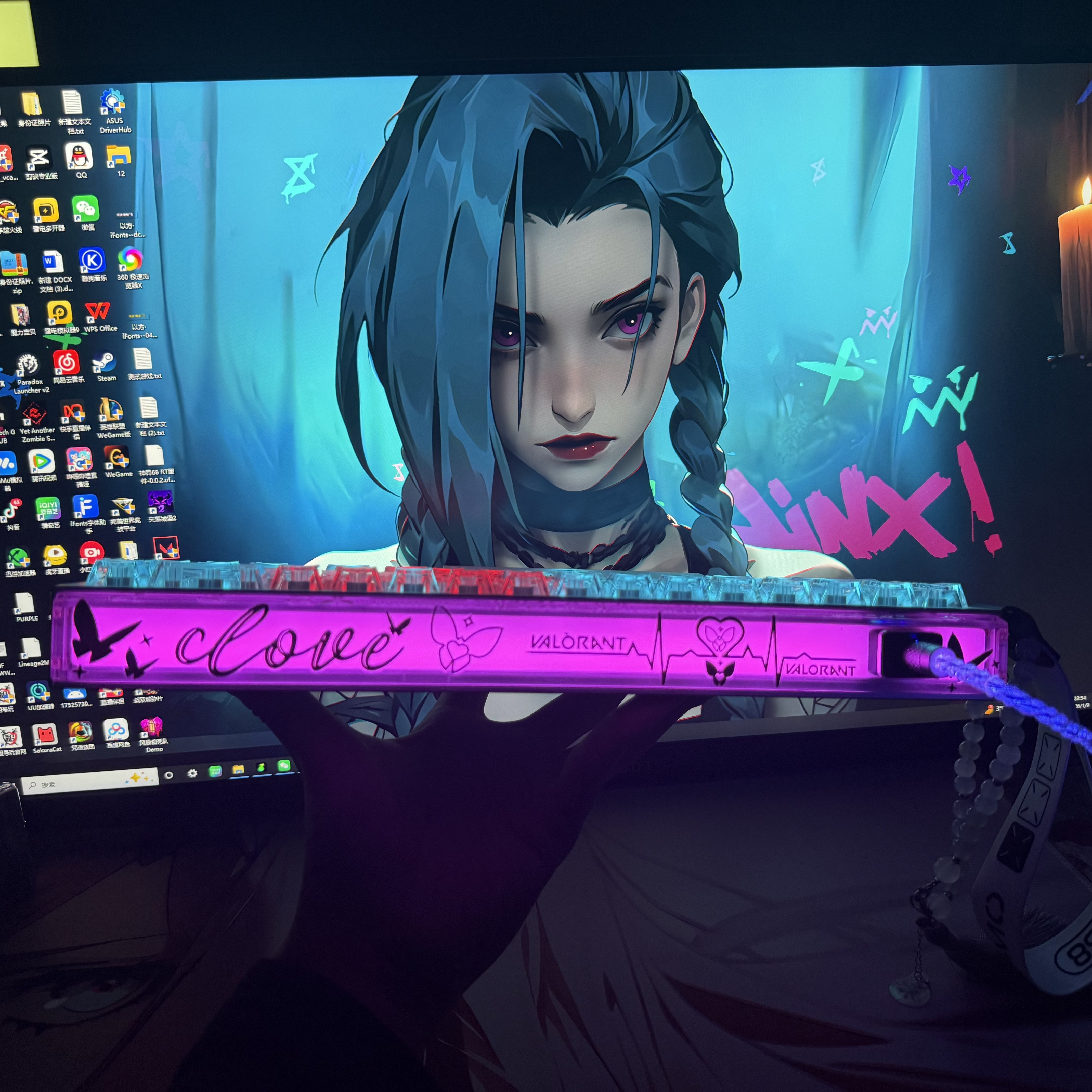 神罚GP68暮蝶kitty二次元灯箱贴纸磁轴机械键盘无畏契约灯罩贴纸