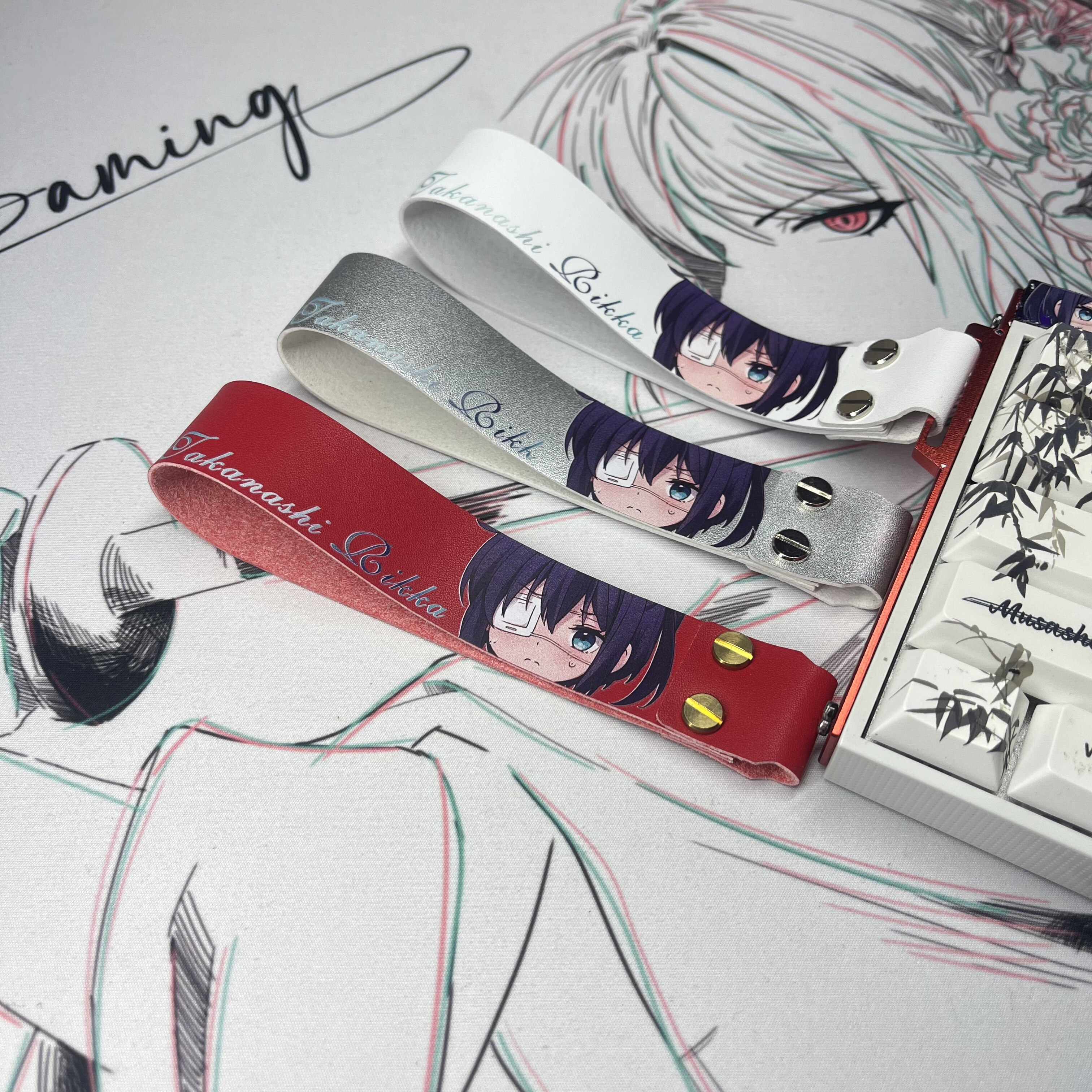 小鸟游六花客制化键盘通用飘带挂件小蜜蜂wooting/美加狮/mu68/迈图片