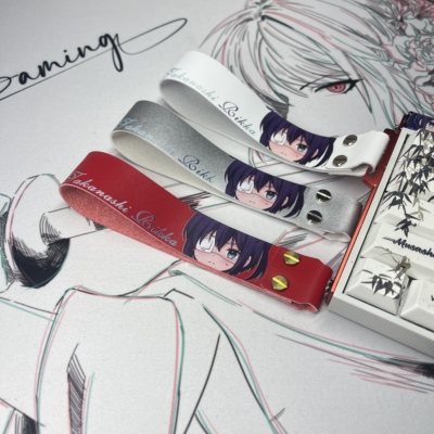 小鸟游六花客制化键盘通用飘带挂件小蜜蜂wooting/美加狮/mu68/迈