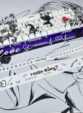 77gaming狼珠hero68he灯箱贴卡通猫纸二次元电竞游戏键盘灯罩贴纸