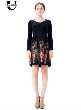 2.5折特价温莎DI专柜台湾女装25春秋夏新款黑色长袖连衣裙蓬蓬裙6