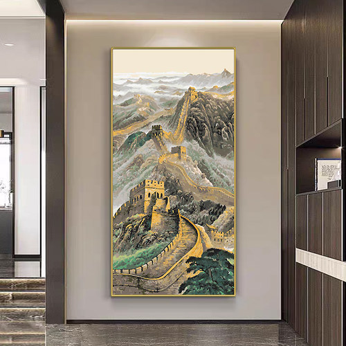 万里长城数字油画玄关挂画办公室