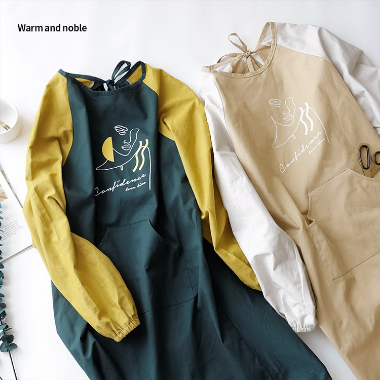 新款围裙罩衣大人家用纯棉布带长袖子厨房时尚防脏家务男女画画服,家庭/个人清洁工具,围裙,淘宝优惠券,粉丝福利购,淘宝优惠卷