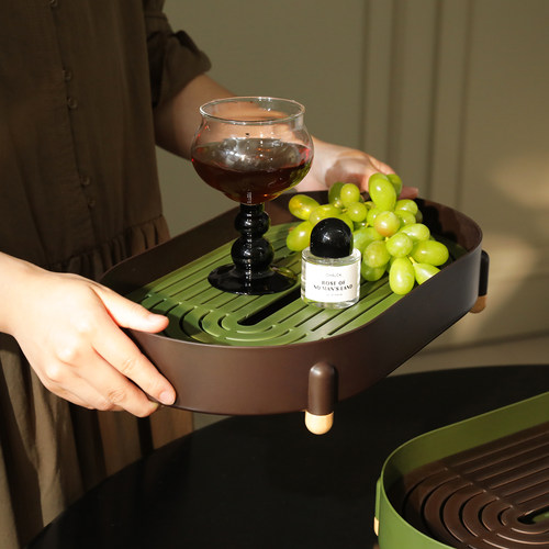 撞色沥水茶盘托盘家用轻奢高级感