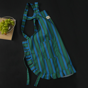 餐饮好看秋 上班条纹防脏女高级感年轻款 时尚 围裙厨房家用2026新款