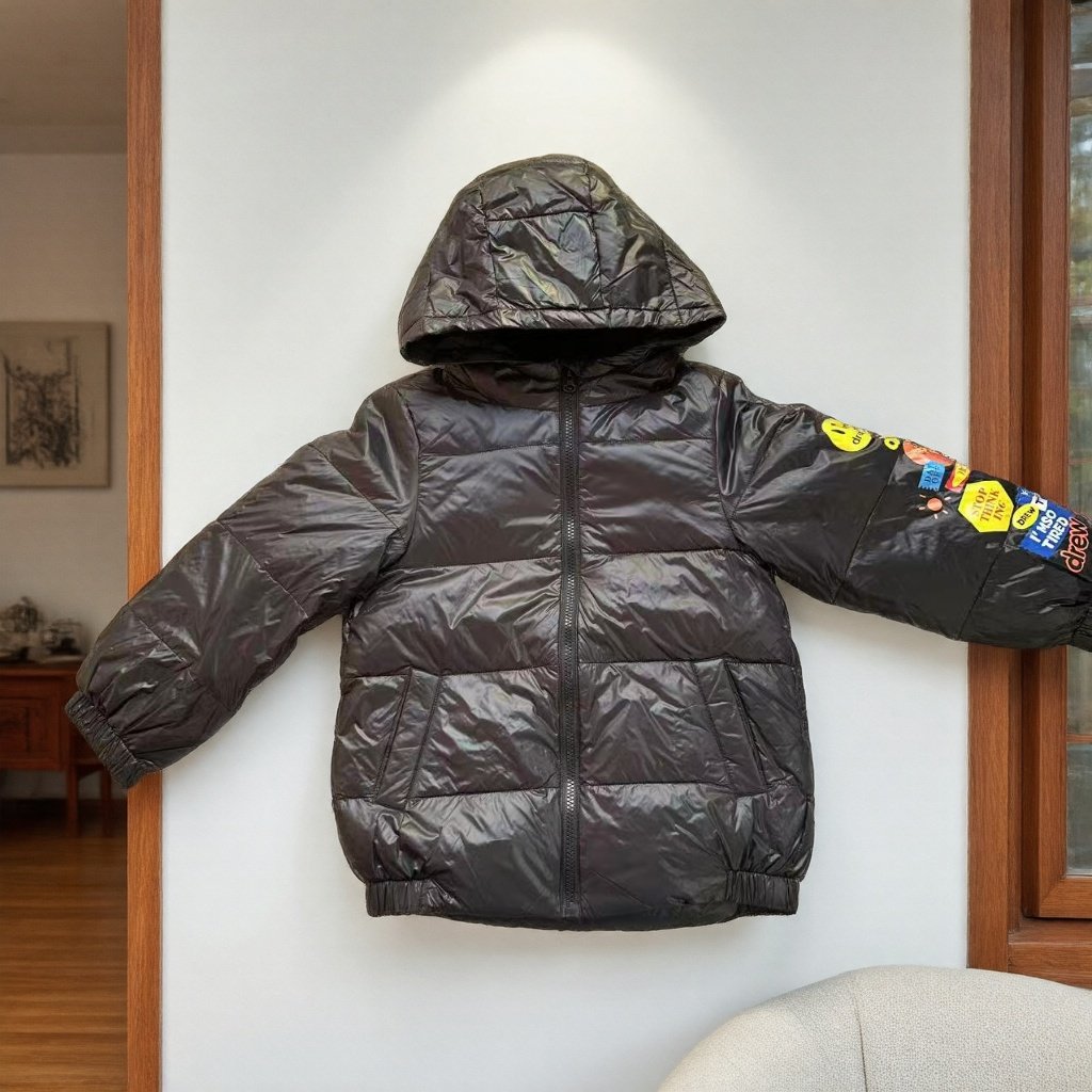 专柜新品韩版宽松90-130尺码3色小中男女童轻薄款90白鸭绒羽绒服