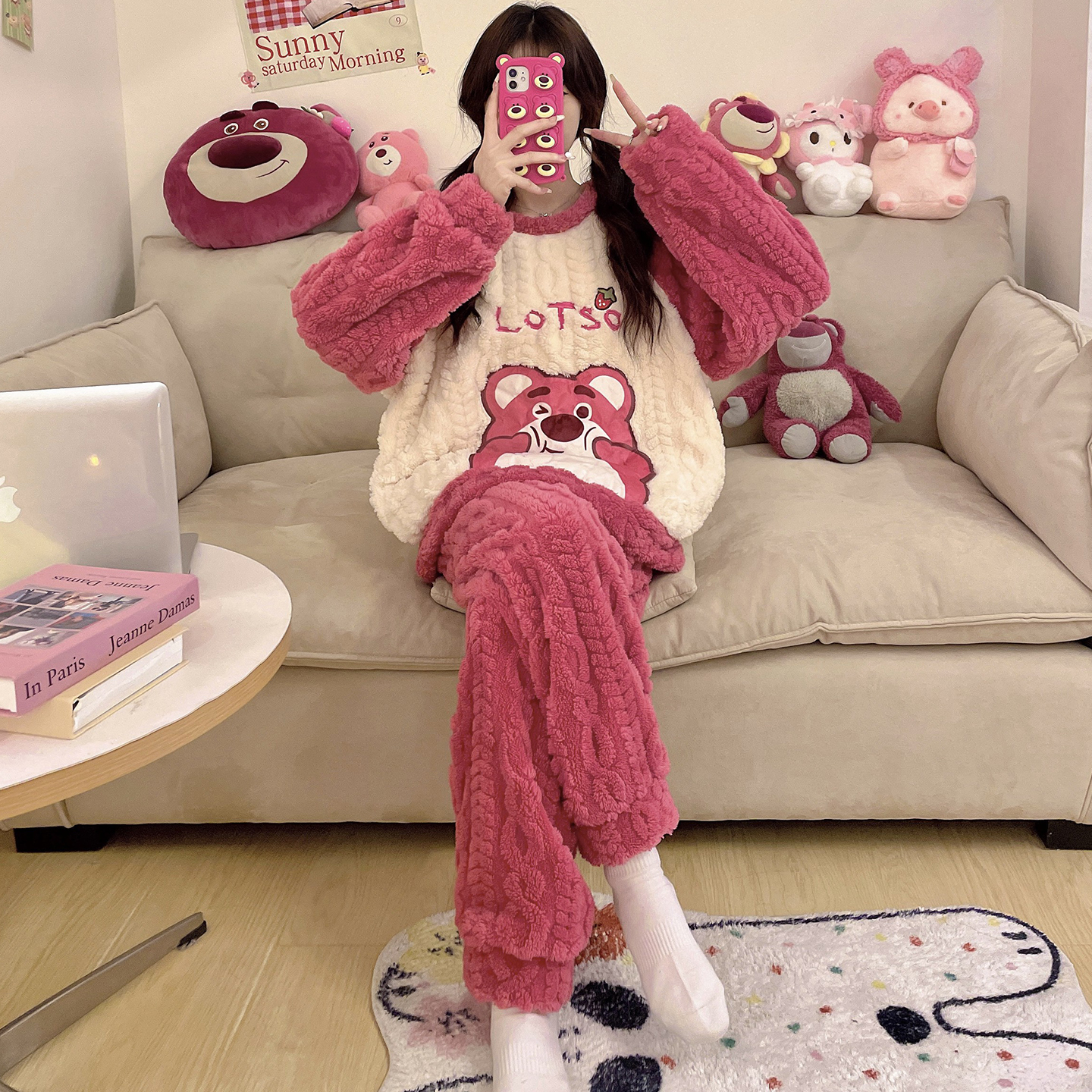 2025新款珊瑚绒大童女生睡衣套装