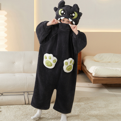搞怪可爱连体珊瑚绒冬季儿童睡衣